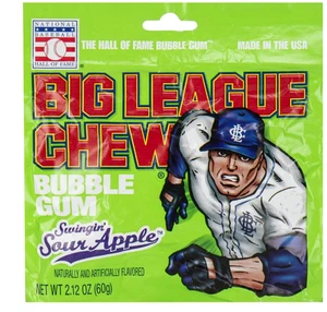 (12 sacchetti) Big League Chew Gum - Swingin' Sour Apple - Foto 1 di 1