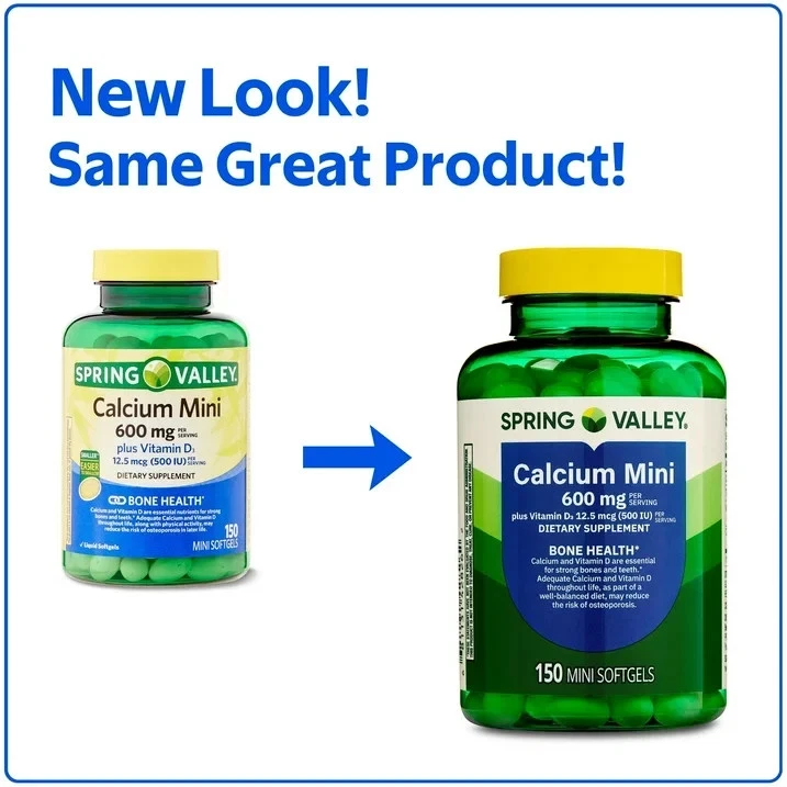 Spring Valley Calcium Plus Vitamin D3 150 Mini Softgels