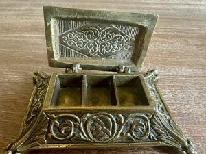 Seltene antike Bronze Briefmarkenbox, Anfang 19. Jahrhundert, Made in France.  Massive Bronze. - Bild 1 von 7