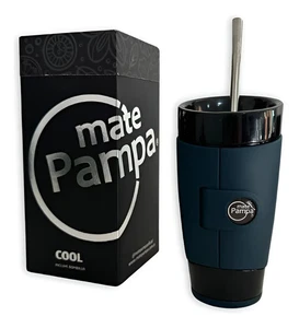 Mate Pampa Cool Para Terere + Bombilla - Color Azul Petróleo - Picture 1 of 1