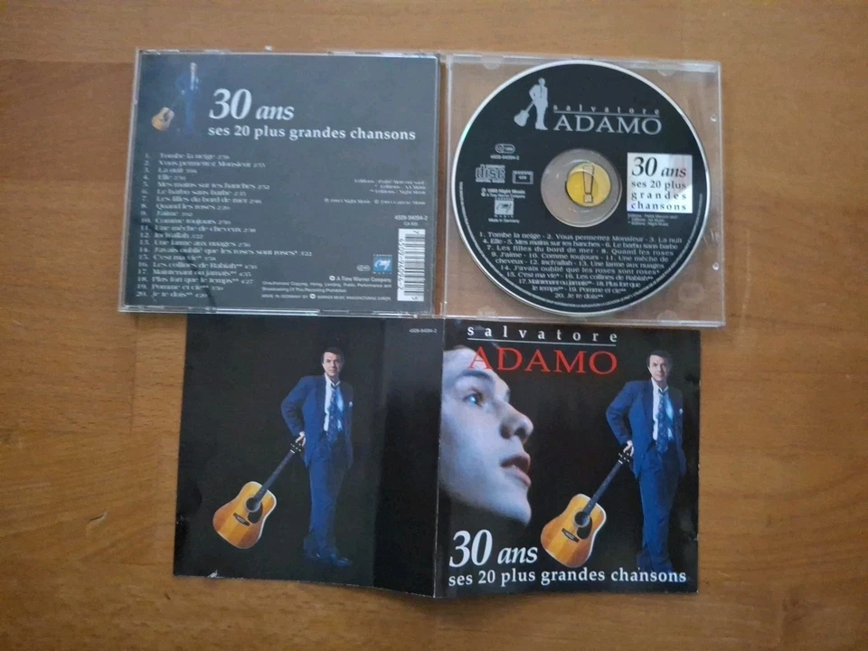 CD ADAMO 30 Ans - Ses 20 Plus Grandes Chansons WARNER 1993 alle 20 Greatest Hits - Bild 1 von 1