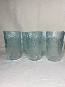 Aqua Blau Farbverlauf Strukturiert Trinkglas Becher 6er Set - Bild 1 von 6