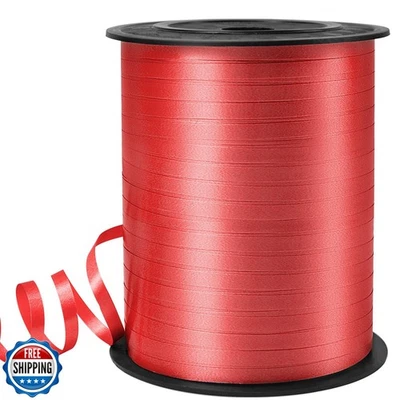 VISPAD Red Curling Ribbon, 3/16" x 500 Yards, Polyester, Multi-purpose, Solid - Image 1 of 4