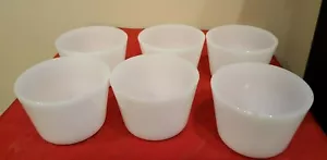 Set of 6 Vintage White Glasbake Custard Cups - Picture 1 of 6
