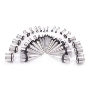 36PCS 14G Ear Stretching Kit Surgical Steel Tapers and Tunnel Expanders Piercing - Picture 1 of 16