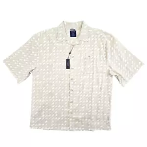 Trust Shirt Men's 3X Linen Blend Short Sleeve Button Up Tan Pocket Casual NWT - Picture 1 of 11
