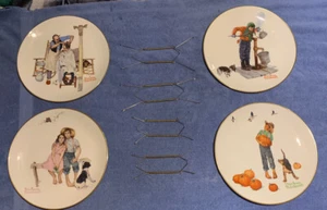 Vintage Gorham Norman Rockwell 1977 4 Seasons Series Collector’s Plates Set Of 4 - Picture 1 of 12