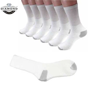 Wholesale Bulk Lots Men's White Solid Sports Cotton Crew Socks Size 9-11 10-13 - Picture 1 of 2