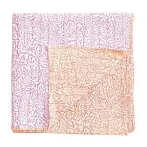 Paño de mesa de tela Caspari Kantha rosa con estampado en bloque 180 x 180 cm - Imagen 1 de 2