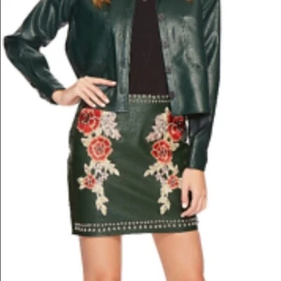 Minifalda de cuero sintético bordada para mujer ROMEO & JULIET COUTURE M Foto 1 de 4