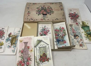 Vintage Jewel Tones Greeting Cards Unused In Original Box - Picture 1 of 8