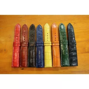 Crocodile Alligator Skin Leather Watch Strap Band 18mm to 24mm - Zdjęcie 1 z 9