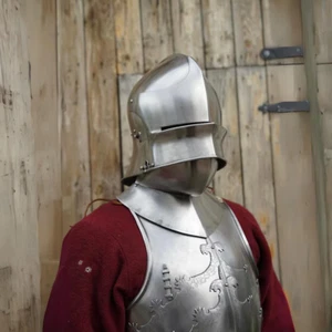 Medieval Sallet Helmet – Handmade Steel Helmet for Cosplay, Halloween Costume - Picture 1 of 8