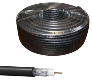 RG6 Coax Cable Coaxial Black White Brown Satellite Freesat Sky Virgin TV Aerial - Picture 1 of 9