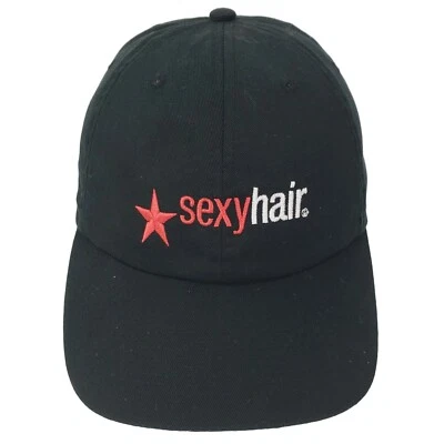 Sombrero de pelo grande y sexy - Gorra de béisbol holgada para mujer esteticista negra roja bordada Foto 1 de 4