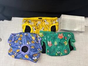 Reusable Washable Dog Diapers Bundle - L - 3 Pack - Adjustable Fit With Fun - Picture 1 of 4