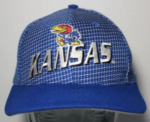 1990s 90s Vintage Kansas Jayhawks Basketball Logo Athletic Hat Cap KU Basketball - Picture 1 of 19