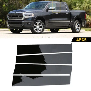 4X Black Post Pillar Trim Dodge For 2009-2018 Ram 1500 2500 3500 Cab Crew/Quad - Picture 1 of 15