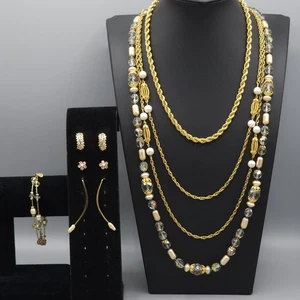 Lote de Joyería de Carrera Napier Premier Designs Tono Dorado Imitación Perla Cristal Cuentas  - Imagen 1 de 8
