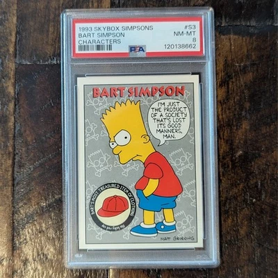 Bart Simpson 1993 Skybox Simpsons #S3 Near Mint Mint PSA 8 Characters NM-MT - Image 1 of 3