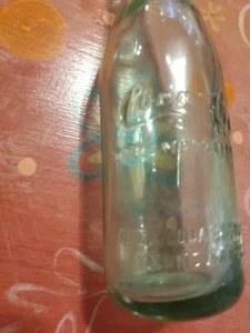 Botella de refresco Coca Cola lado recto de vidrio de raíz raro verde aguamarina Terre Haute IN - Imagen 1 de 10