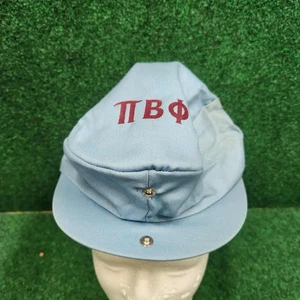 Vintage Pi Beta Phi Fraternity Newsboy Newspaper Hat Flat Cap 60s 70s Frat - Picture 1 of 7
