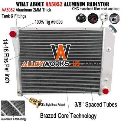 4 ROW Aluminum Radiator For Chevy Nova Bel Air Chevelle 1968-1974 AT MT Foto 1 de 4