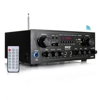 Bluetooth Audio Amplifier, 2-Ch. Source Stereo Receiver System, PTA24BT - Image 1 of 4