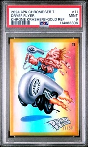 2024 Topps Chrome Garbage Pail Kids Krome Krashers #11 Dryer Flyer Gold PSA 9 - Picture 1 of 2
