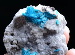 40.1g Natural CAVANSITE & ZEOLITE & Calcite Symbiotic Mineral Specimen/ India - Picture 1 of 13