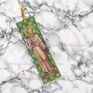 Saint St Benedict CLEAR See-Through laminated Bible Scripture bookmark. - Picture 1 of 4