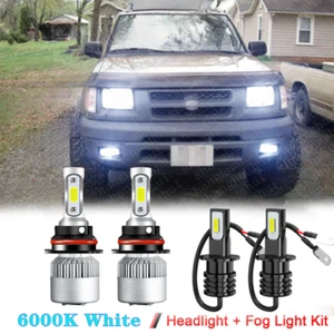 For Nissan Xterra 2000 2001 6000K LED Headlight High Low + Fog Light Bulbs Combo - Picture 1 of 12