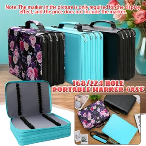 168/224 Slots Marker Case Holder Large Capacity Stationery Bag Pen Organiser Art - Bild 1 von 16