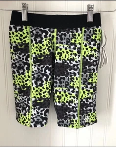 Girl's Youth Adidas Climalite Printed Slider Lightly Padded Tight Fit M Shorts - Picture 1 of 8