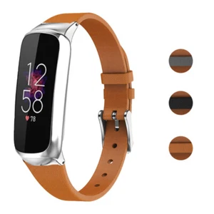 StrapsCo Classic Genuine Leather Watch Band Strap for Fitbit Luxe - Picture 1 of 5