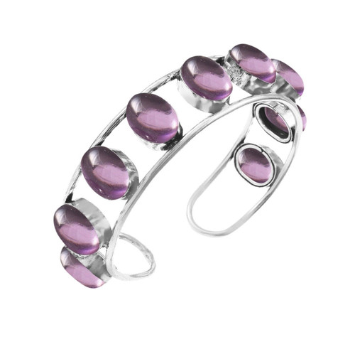 VALENTINO Bracciale Bracciale Bracciale Gioielli Fatto a Mano Pietra Preziosa Ametista Regolabile