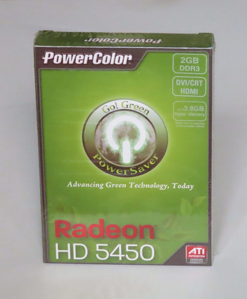 PowerColor Radeon HD 5450 2GB PCI-E Video Card With HDMI, DVI, VGA: NEW & Sealed - Image 1 of 3