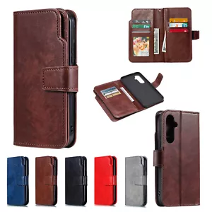 For Samsung S25 S24 S23 S22 S21 S20 S10 S9 Wallet Card Holder Leather Case Cover - Picture 1 of 37