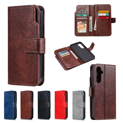For Samsung S25 S24 S23 S22 S21 S20 S10 S9 Wallet Card Holder Leather Case Cover - Image 1 of 4