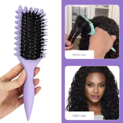 Women's Hollow Curly Hair Comb Scalp Massage Anti Static Volumizing Brush - Image 1 of 4