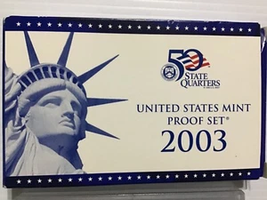 2003 United States Mint 50 State Quarters Proof Set, Unused/New in Box - Picture 1 of 7