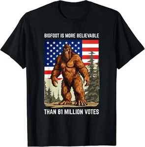 Vintage Bigfoot is More Believable Than 81 Million Votes Gift Unisex T-Shirt - Picture 1 of 3