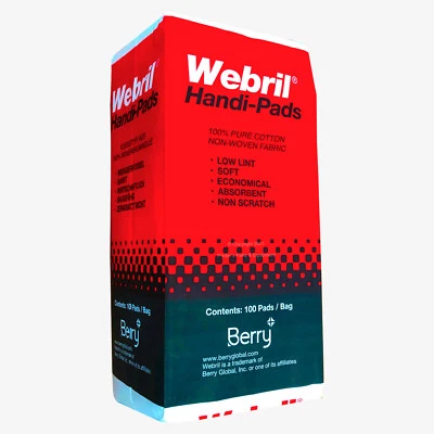 WEBRIL 4 x 4 Pure Cotton HANDI PADS 100 Per Bag Offset Printing Accessories