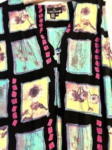 Carole Little II VTG sleeveless tunic Vest top 16W Pink, Teal, Yellow Floral EUC - Picture 1 of 4