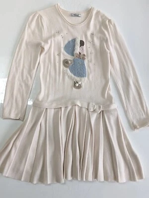 Vestido Mayoral Niñas Blanco Navidad Nieve Invierno Talla 12 Foto 1 de 4