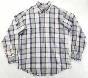 Enro Shirt Mens Medium Purple White Cotton Chatham Cloth Classic Button-Down - Picture 1 of 11