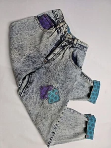 80s Acid Wash Patchwork Tapered Breaker Jean - Picture 1 of 22