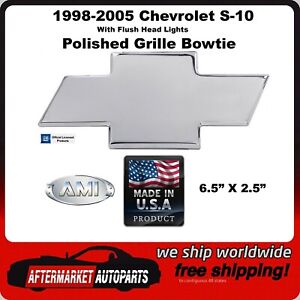1998-2005 Chevrolet S-10 Polished Aluminum Bowtie Grille Emblem AMI 96041P