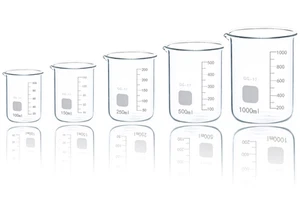 Ensembles de béchers de laboratoire en verre borosilicate Rocwing Boro 3,3 forme basse 5 ml - 10 LTR - Photo 1/39