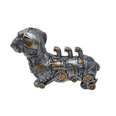 Mechanical Punk Dachshund Dog Animal Statue Resin Industrial Design Ornament - Image 1 of 4